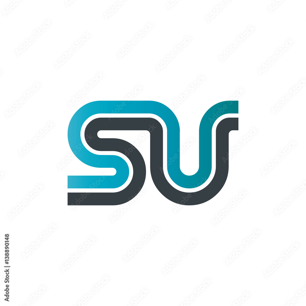 Initial Letter SU Linked Design Logo Initial Letter SU Linked Design Logo
