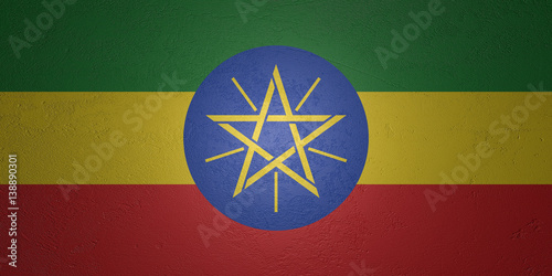 Flag of Ethiopia on stone background, 3d illustration