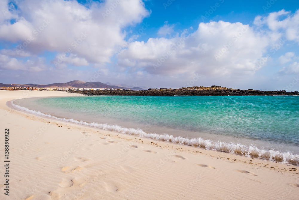 View of beautiful beach in Mauritius island