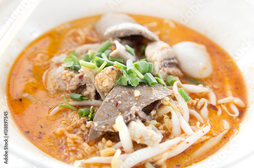 Noodle soup, Thai food.