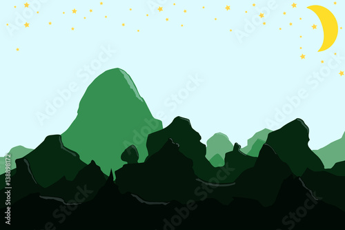 illustration of a mountain landscape.