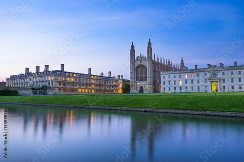 Evening view of Cambridge university, UK