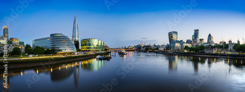 A view of the london skyline from the Tower Bridge