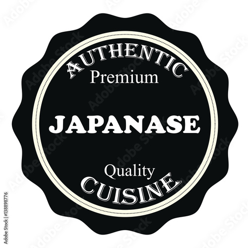 Authenic premium japanese cuisine stamp sign seal logo