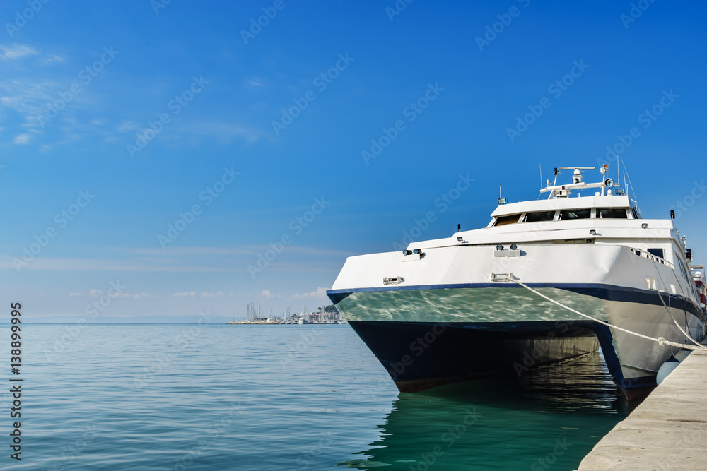 Catamaran boat at the harbour in Split,Croatia