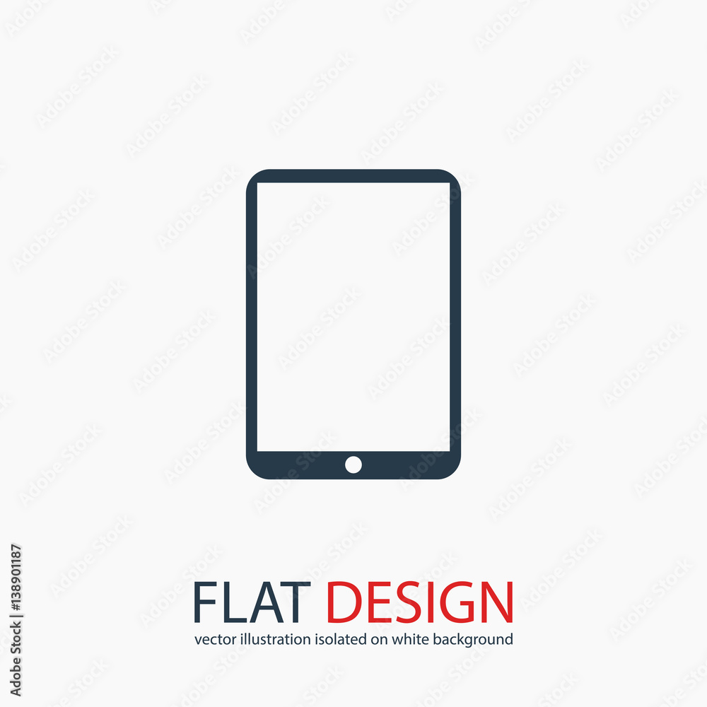Modern digital tablet PC icon, vector illustration. Flat design style