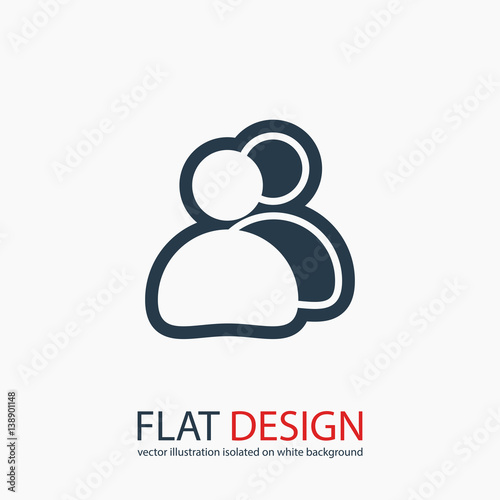 people icon, vector illustration. Flat design style