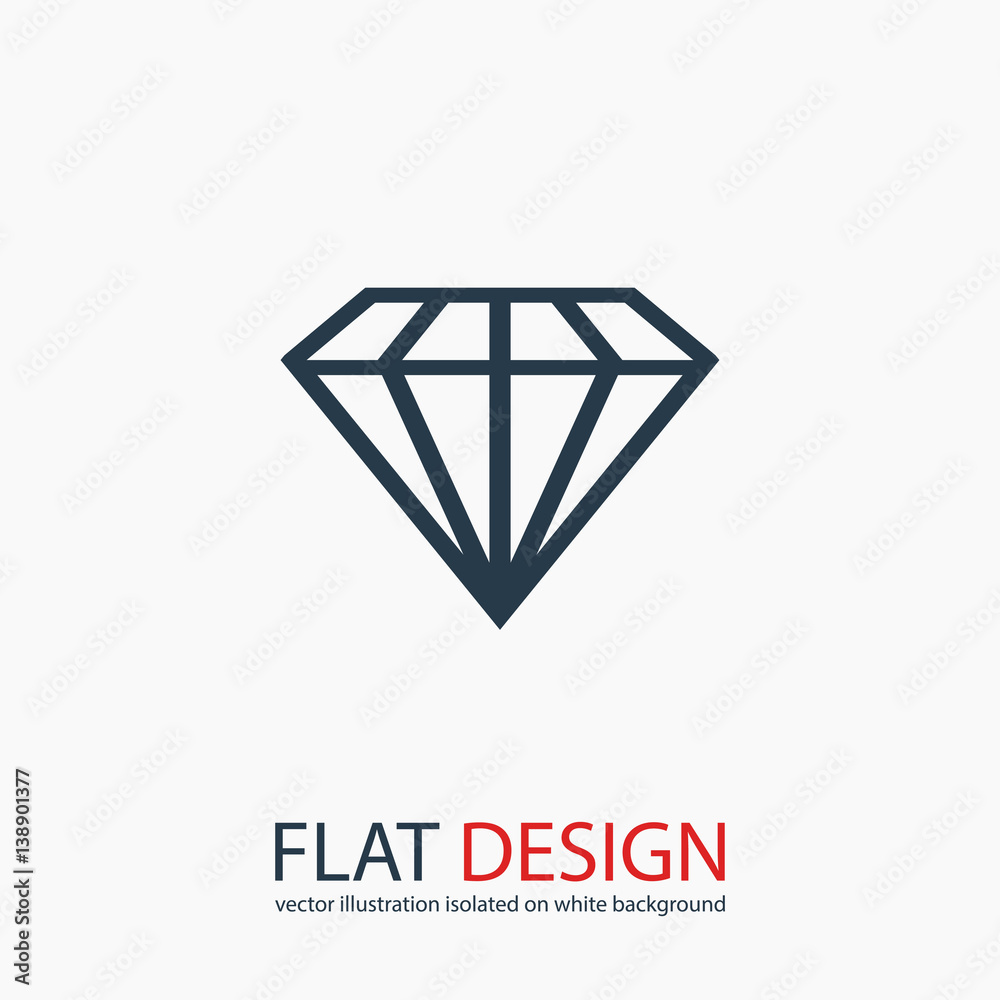 Diamond icon, vector illustration. Flat design style Diamond icon, vector illustration. Flat design style