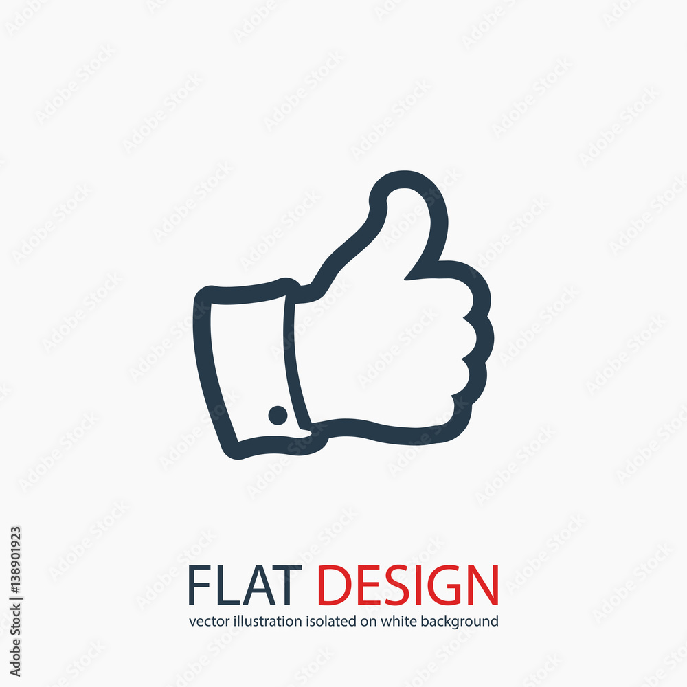 Obraz premium LIKE icon , vector illustration. Flat design style 