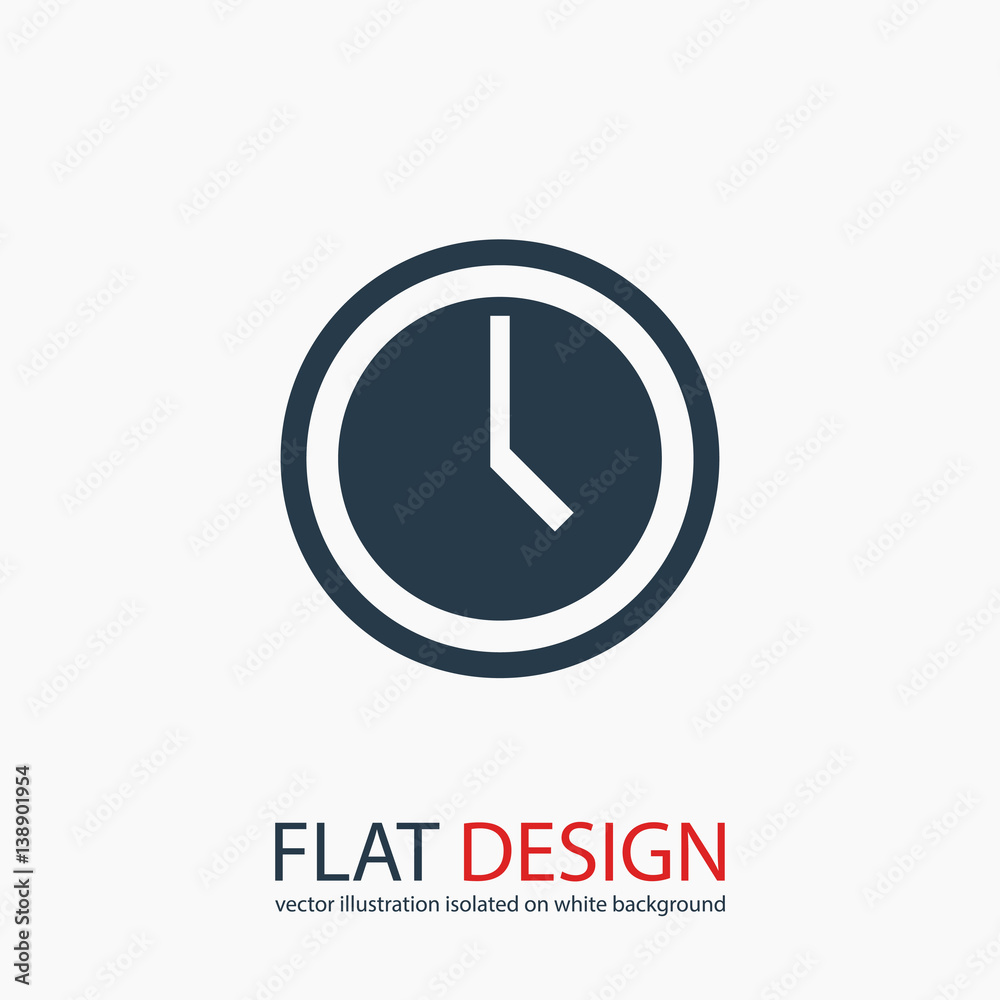 clock icon, vector illustration. Flat design style clock icon, vector illustration. Flat design style