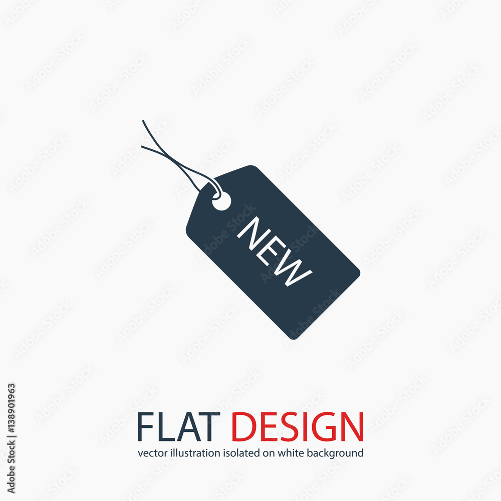 NEW tag icon, vector illustration. Flat design style 