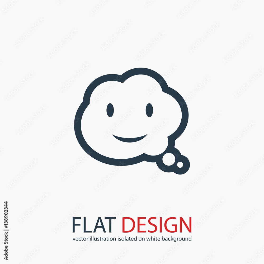 smile talking bubble icon, vector illustration. Flat design style smile talking bubble icon, vector illustration. Flat design style