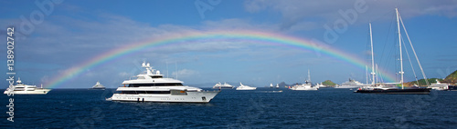 rainbow of the yachts in St Barth