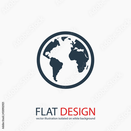 globe  icon, vector illustration. Flat design style 