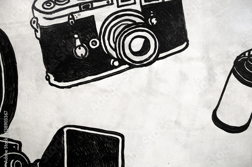 camera film painting on wall