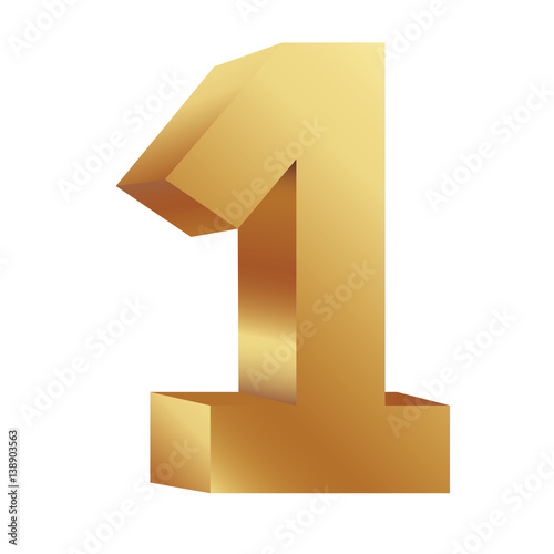 gold number one icon, vector illustraction design image