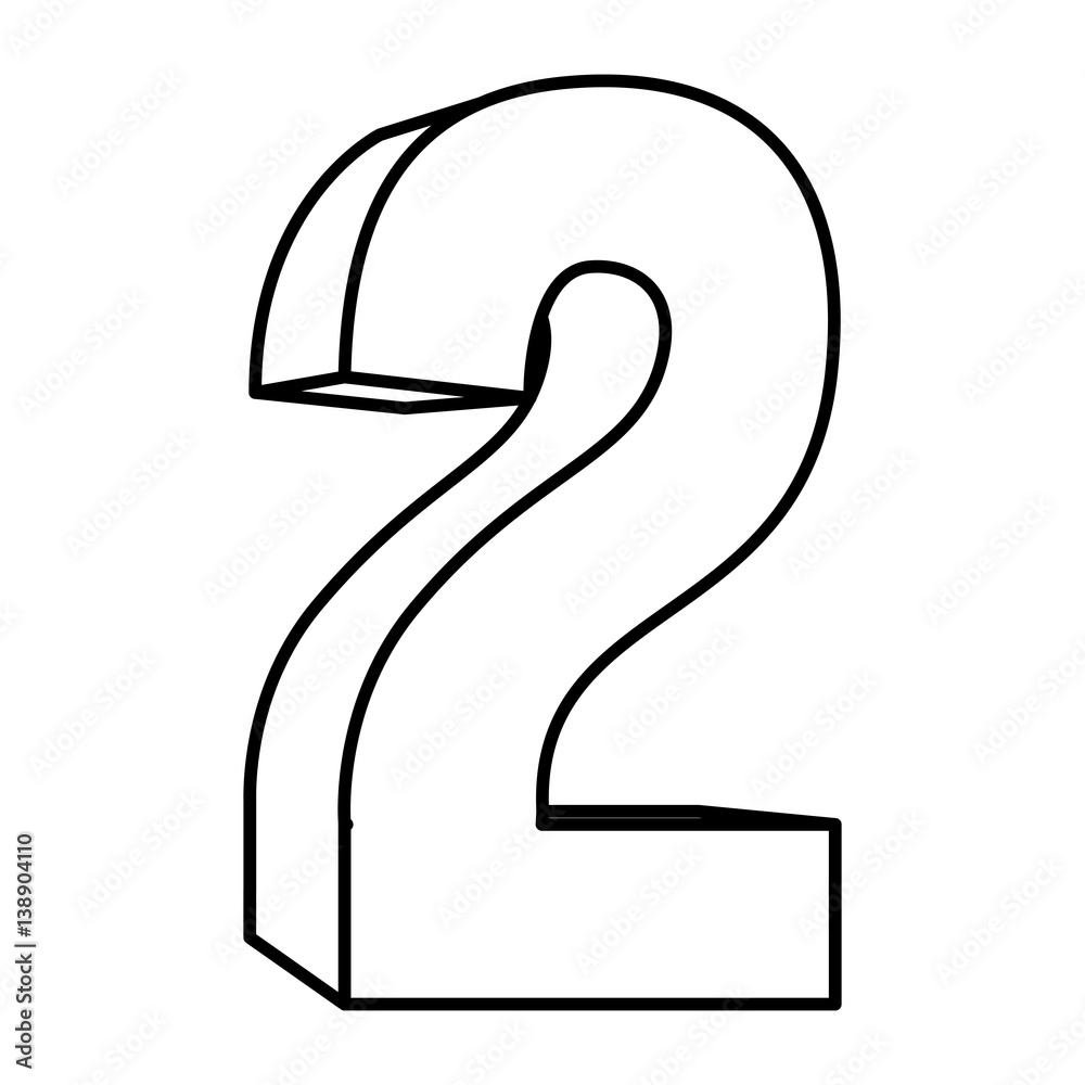 figure number two icon, vector illustraction design image figure number two icon, vector illustraction design image