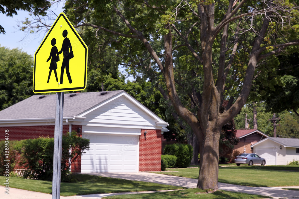 crossing sign.Traffic sign road on a rural area crossing sign.Traffic sign road on a rural area