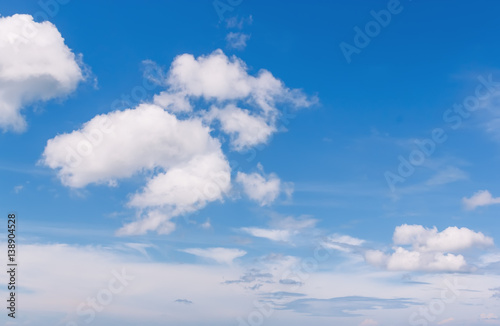 White clouds in blue sky.
