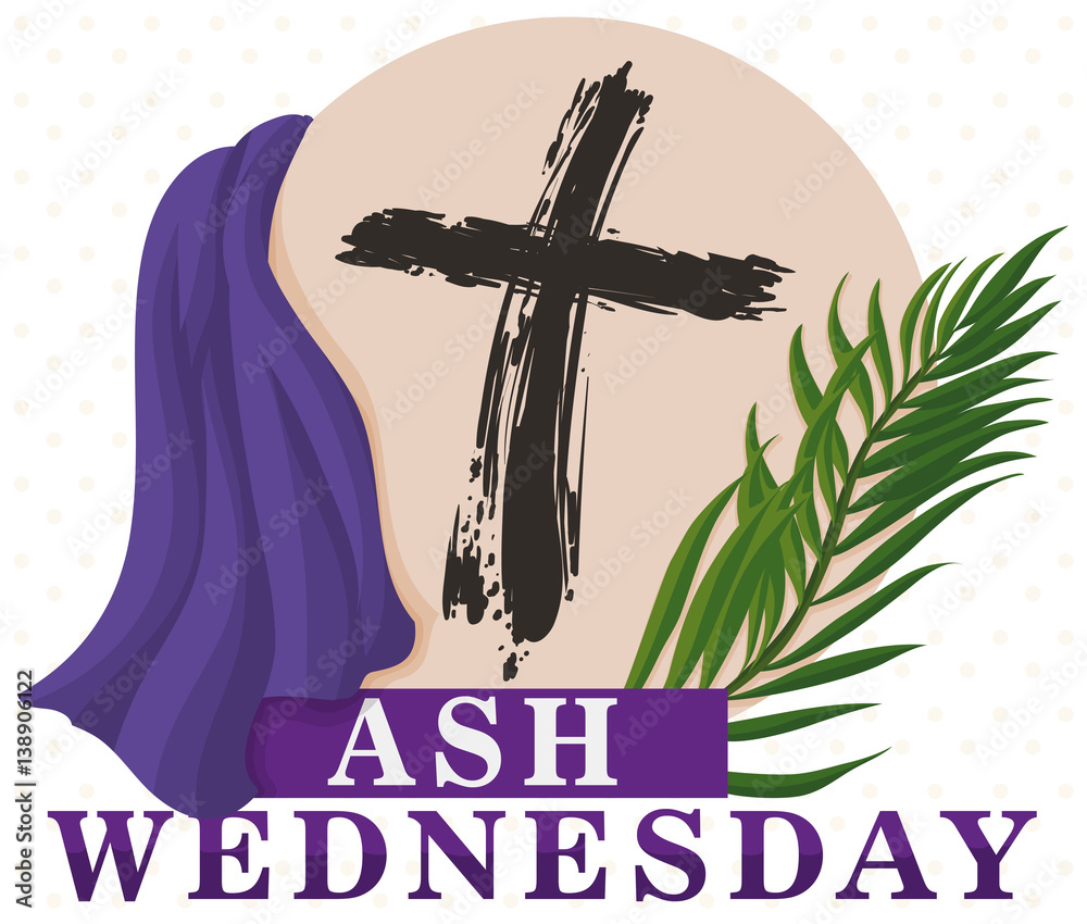 Traditional Ash Wednesday Elements to Commemorate this Holiday, Vector