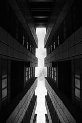 Symmetrical Black and White Architecture