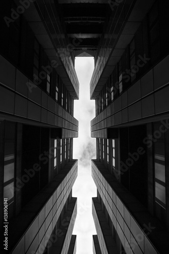 Symmetrical Black and White Architecture © Judah