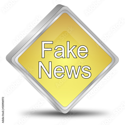 Fake News button - 3D illustration