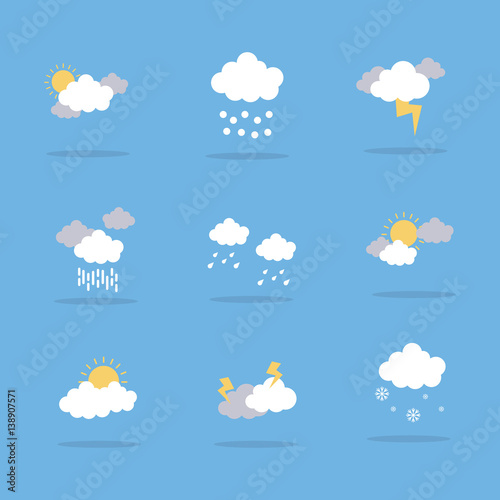 Illustration of weather icon flat vector
