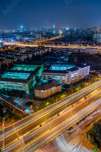 urban traffic road with cityscape in modern city of China.