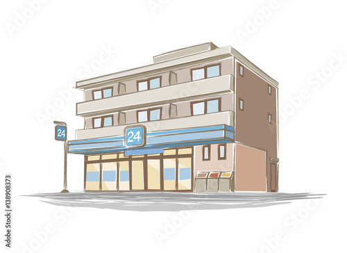 手書き風のコンビニのイラスト