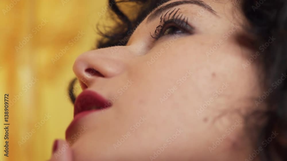 intimacy scene: woman face in ecstasy while being caressed gently by her lover intimacy scene: woman face in ecstasy while being caressed gently by her lover