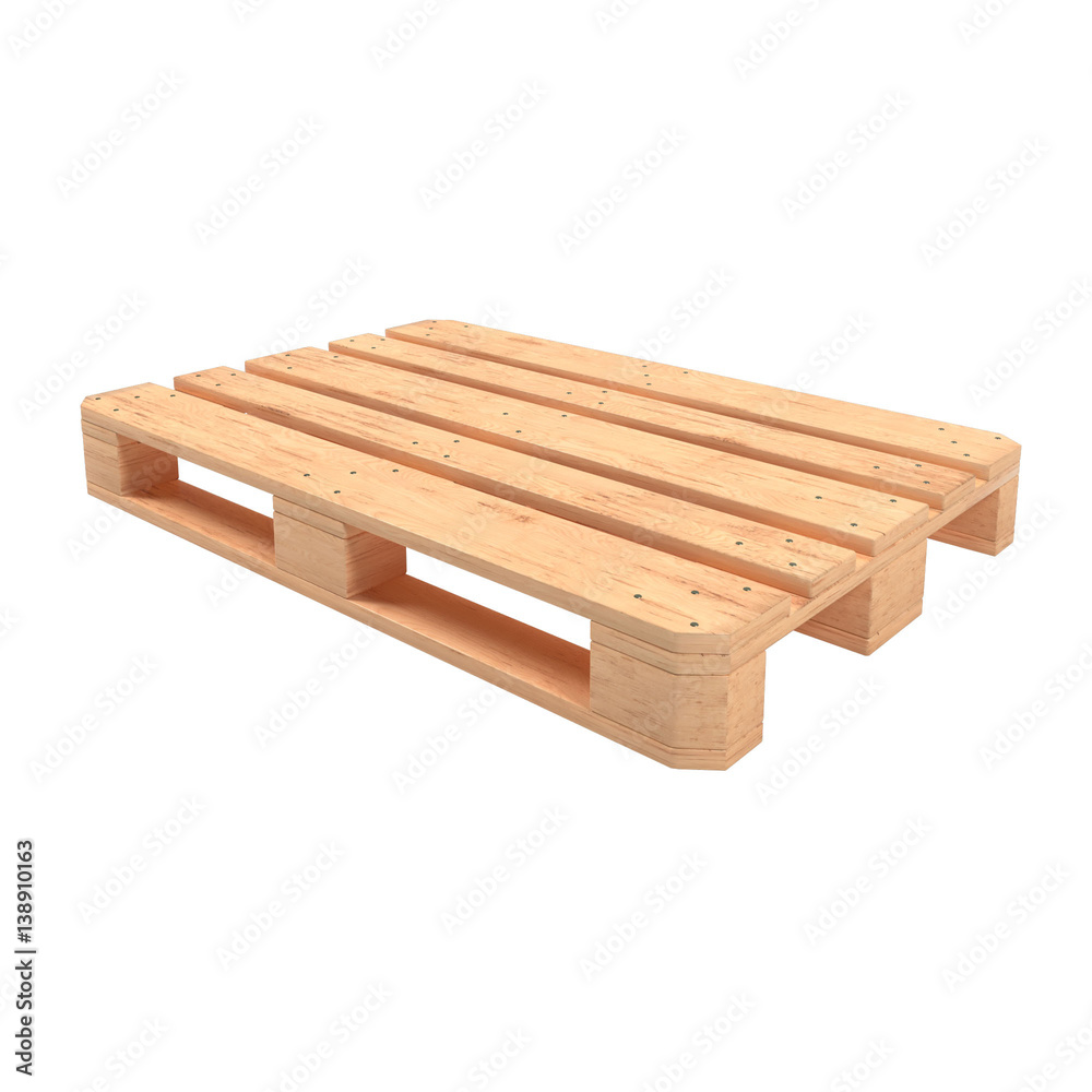 Wood Pallet isolated on white - 3d rendering