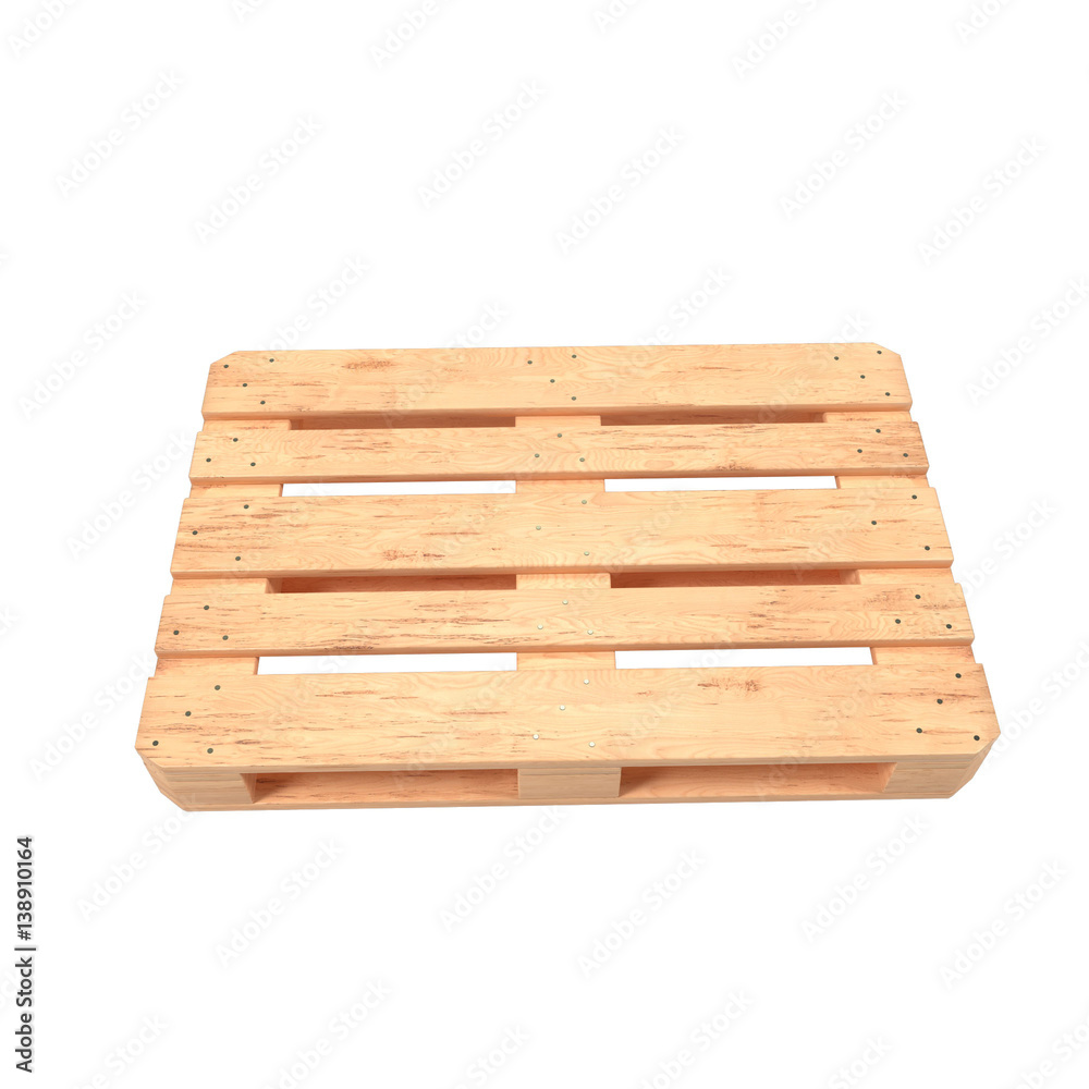 Wood Pallet isolated on white - 3d rendering