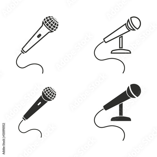 Microphone icon set.