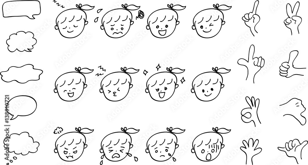 女性 手書きイラスト 新品