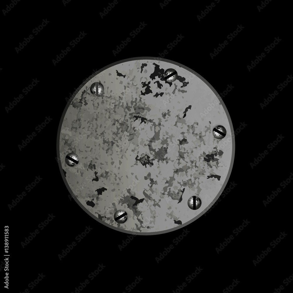 Vector metal plate screwed screws. Vector metal plate screwed screws.
