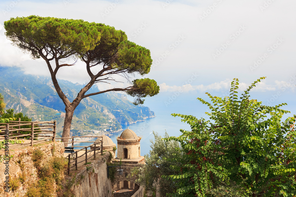 Amazing view from villa Rufolo, Ravello, Amalfi coast, italy