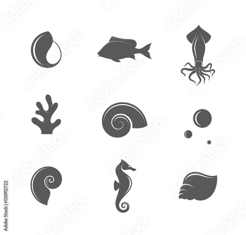Reef. Icon set
