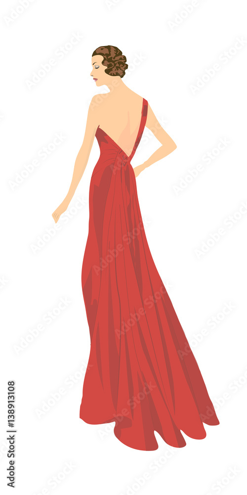 woman in red dress on white background 02 woman in red dress on white background 02
