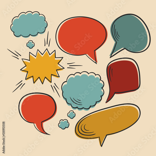 Vector set of different comic speech bubbles.