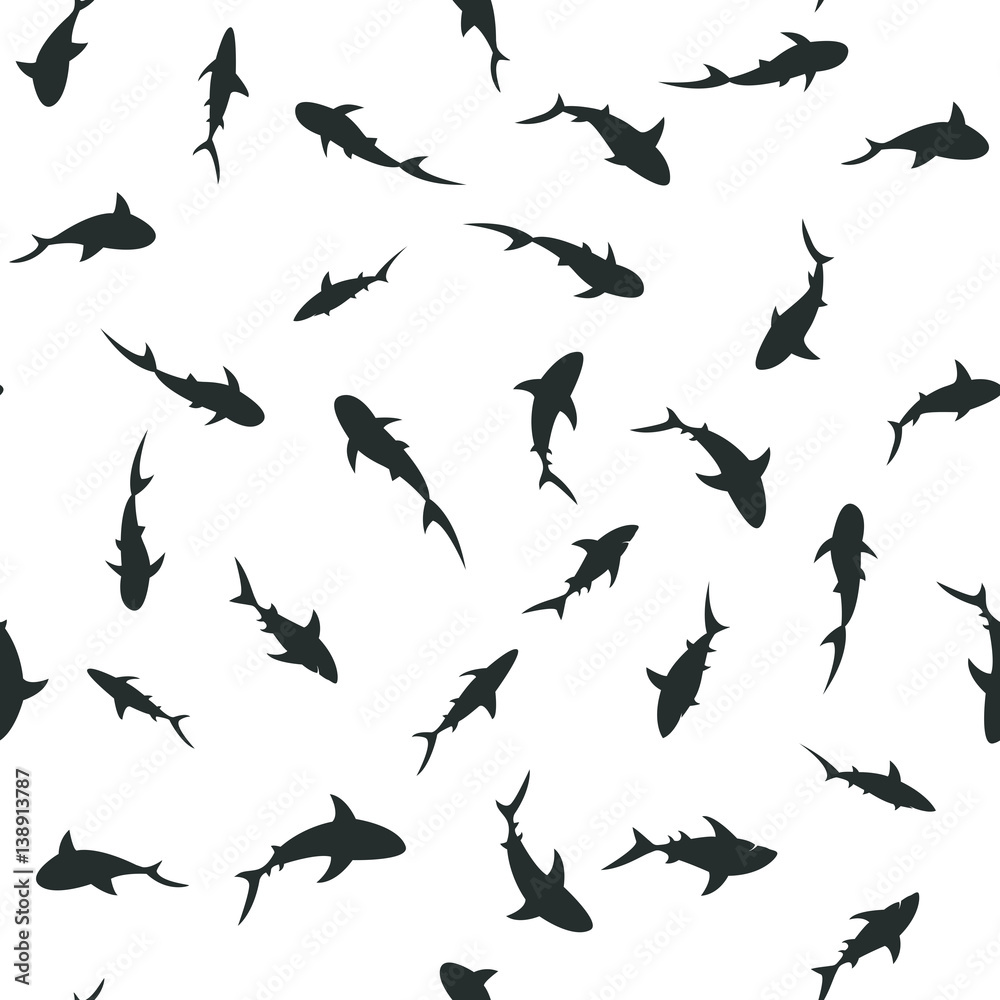 Swimming sharks seamless pattern Swimming sharks seamless pattern