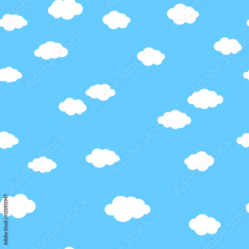 White clouds on blue pattern