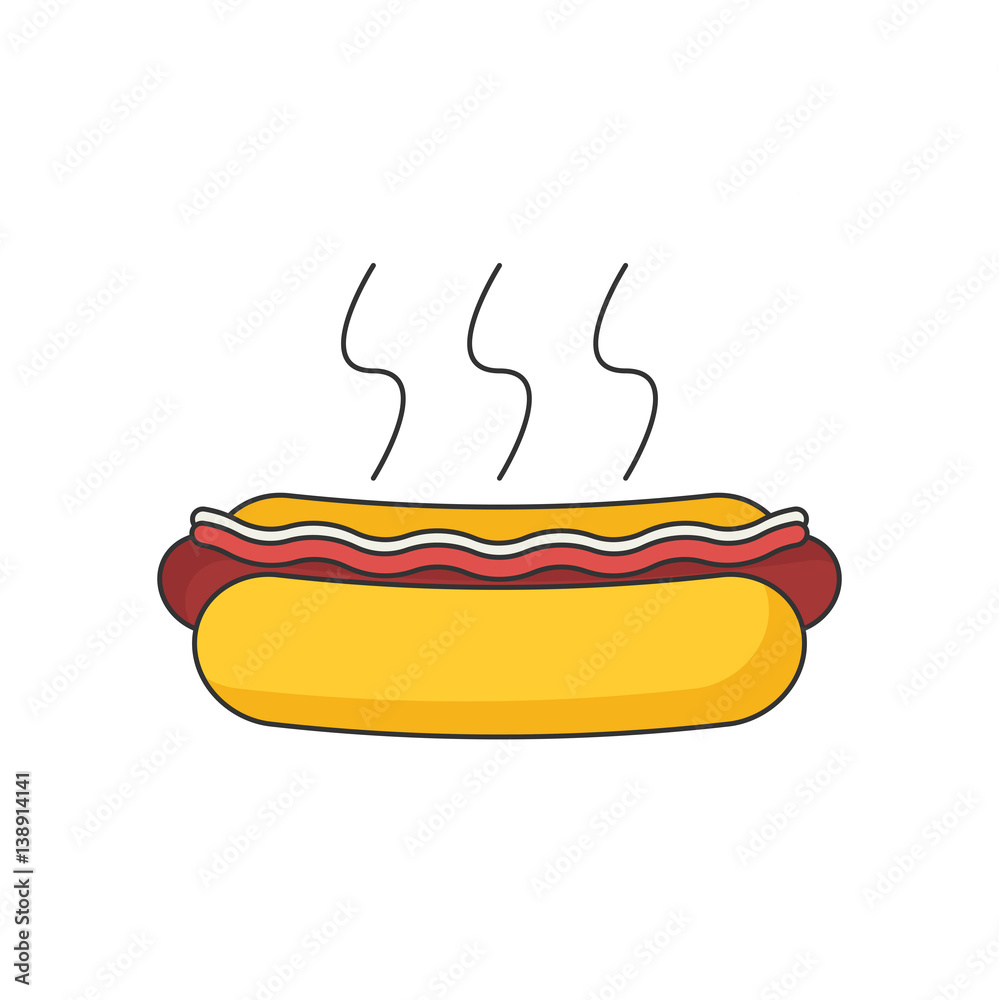 Hotdog icon flat vector. Hotdog icon flat vector.