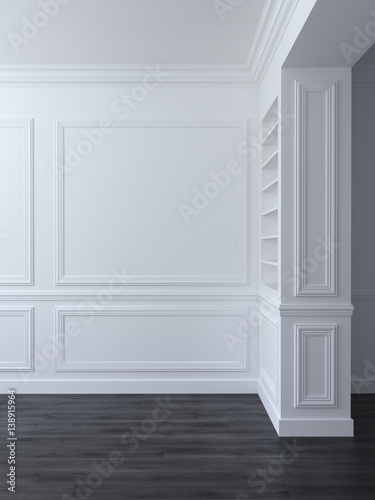 Foto White classic empty space interior