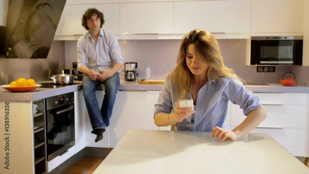 Woman telling good news to her boyfriend and they look very happy
Woman telling good news to her boyfriend and they look very happy