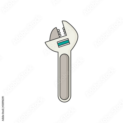  adjustable wrench flat vector