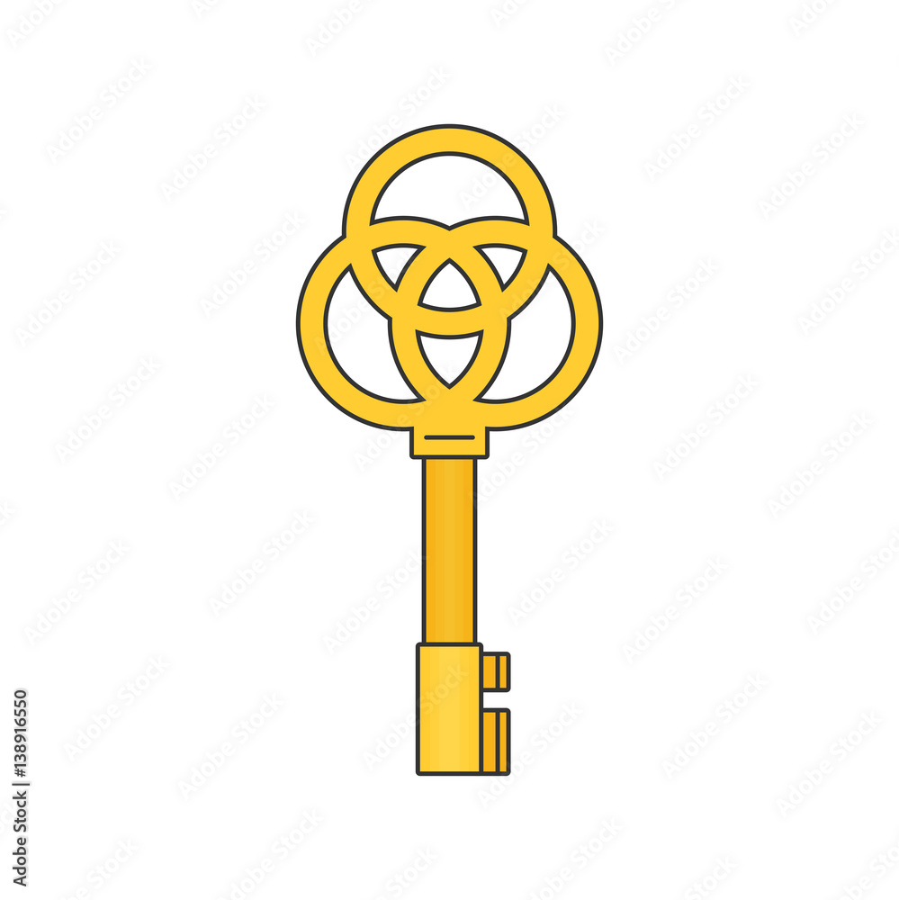 Obraz premium Vintage key flat vector