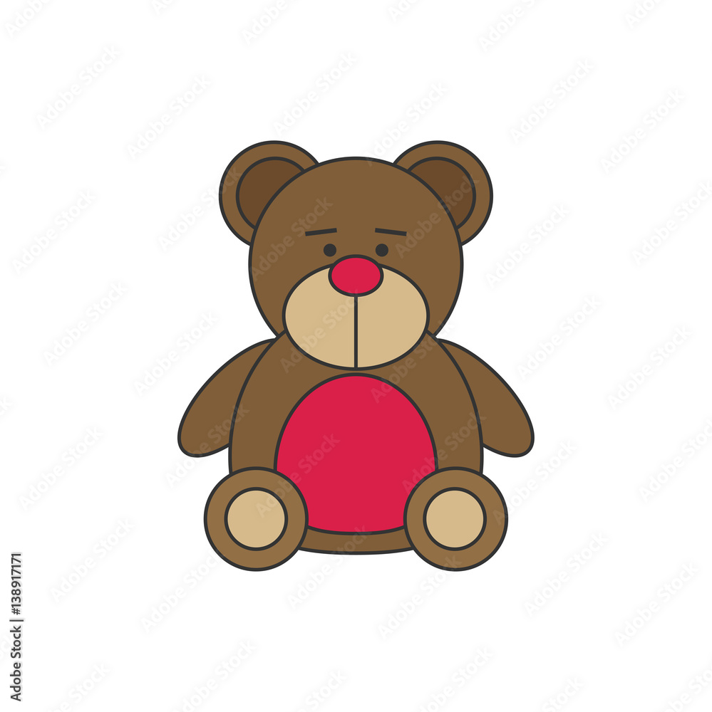 Obraz premium Toy icon flat vector. Bear