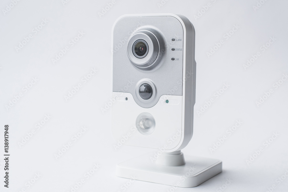Surveillance camera isolated on white background, with clipping paths Surveillance camera isolated on white background, with clipping paths