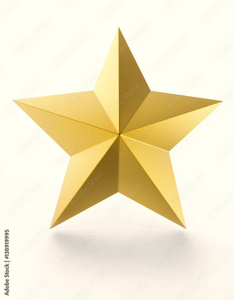 Obraz premium Gold star isolated on white background.